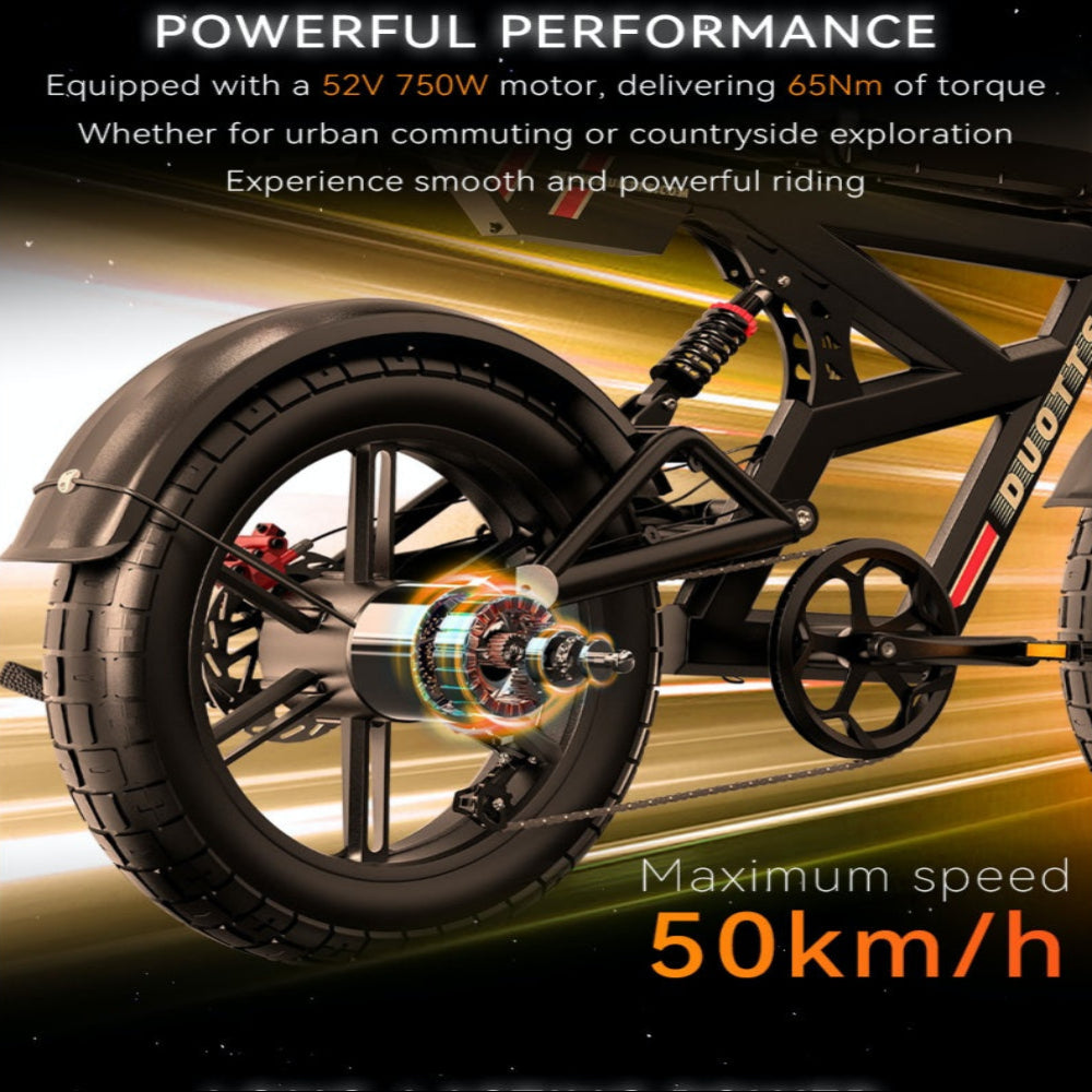 Electric bike wheel with motor and speed details