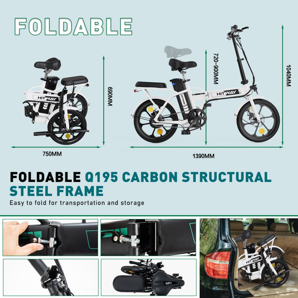foldable design hitway ebike