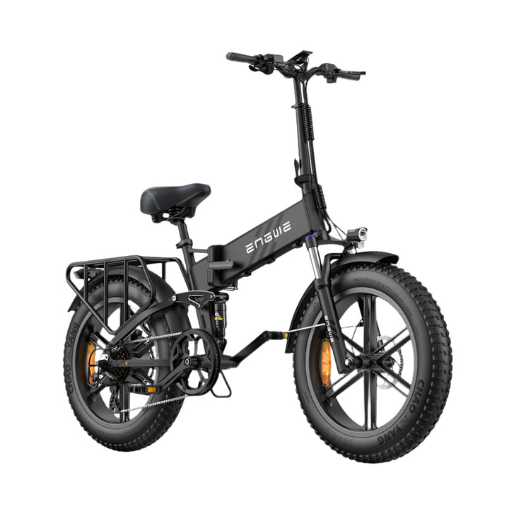 Black electric bike with ENGWE branding on a white background