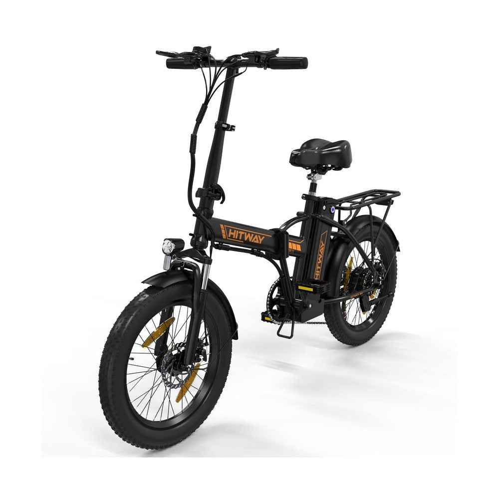 Black electric bike with 'HITWAY' branding on a white background