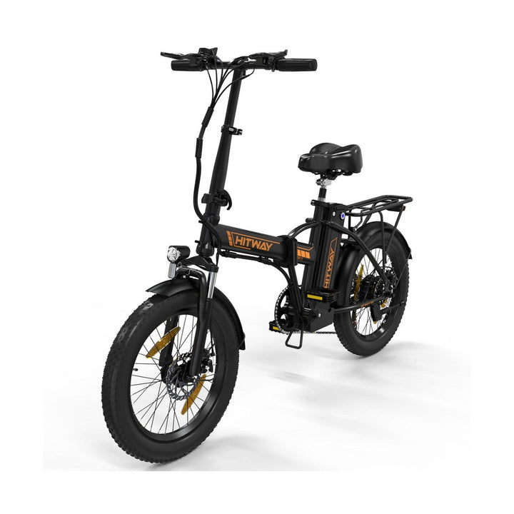 Black electric bike with 'HITWAY' branding on a white background