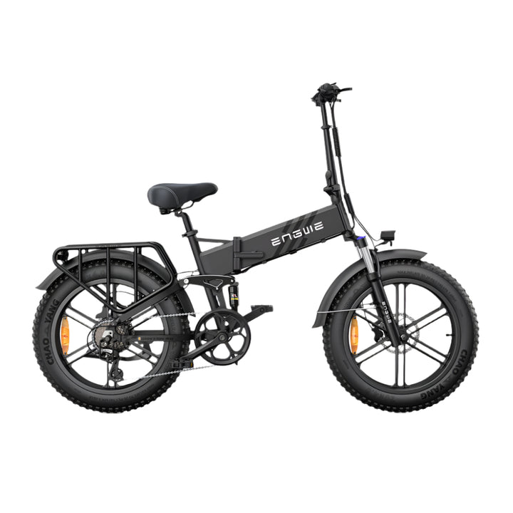 Black electric bike with 'ENGWE' branding on a white background