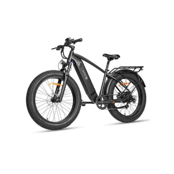 "DYU KING 750 Electric Mountain Bike with fat tires, LED display, and detachable battery"