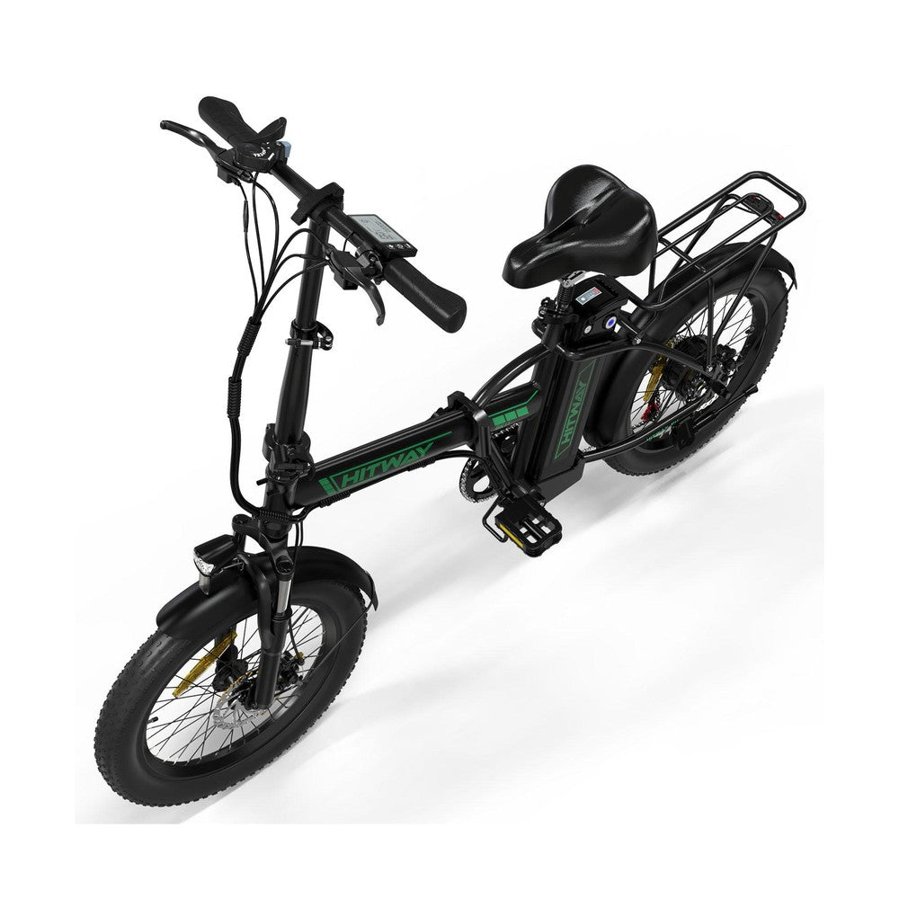 Black electric bike with a visible brand logo on a white background