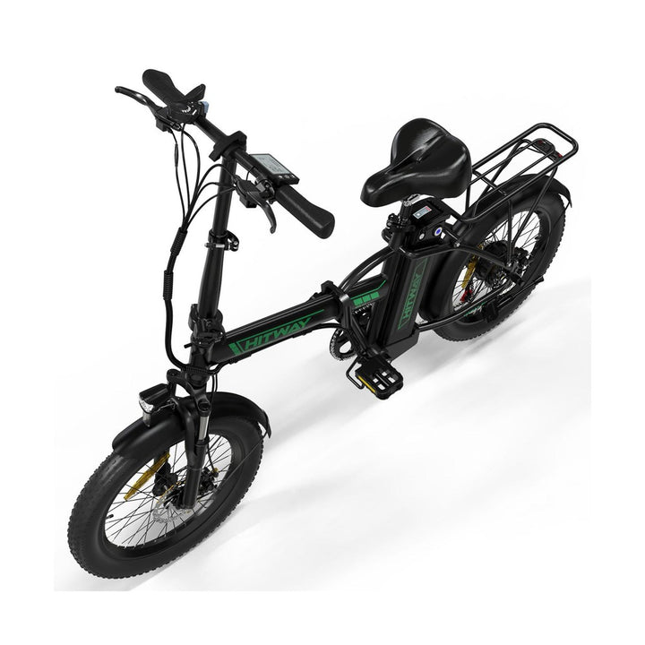 Black electric bike with a visible brand logo on a white background