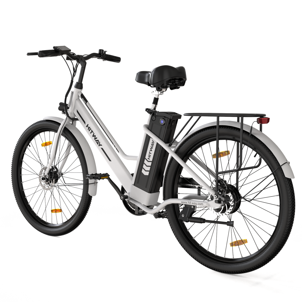Electric bicycle with a visible brand logo on a white background