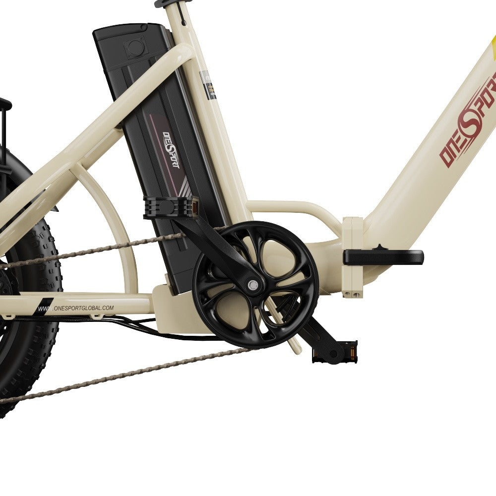 Close-up of a bicycle with a visible brand logo on a white background