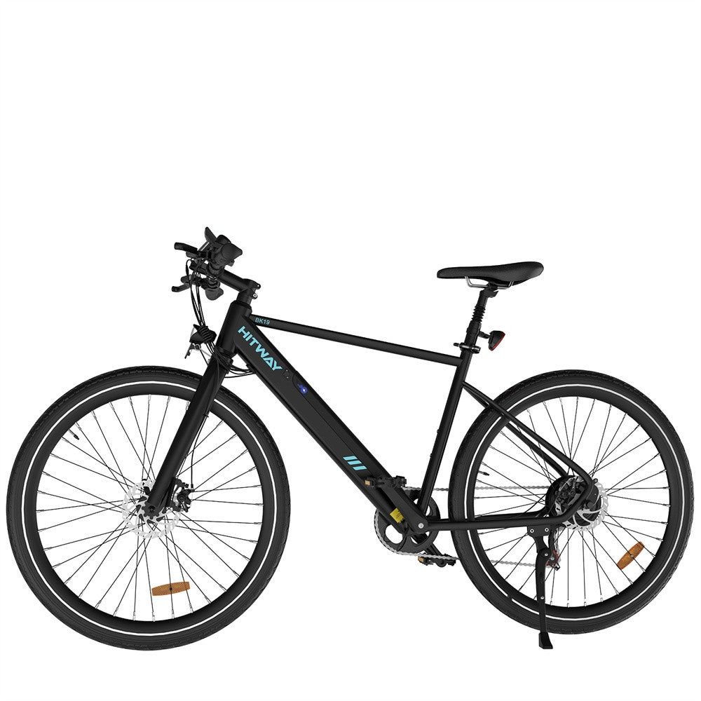 Black electric bicycle with 'HItway' branding on a white background