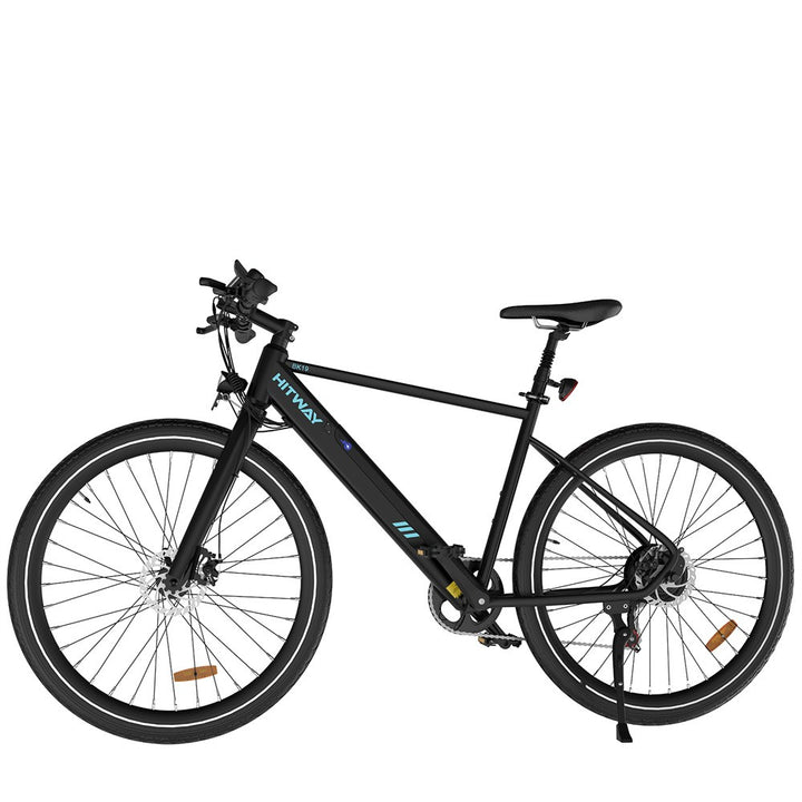 Black electric bicycle with 'HItway' branding on a white background