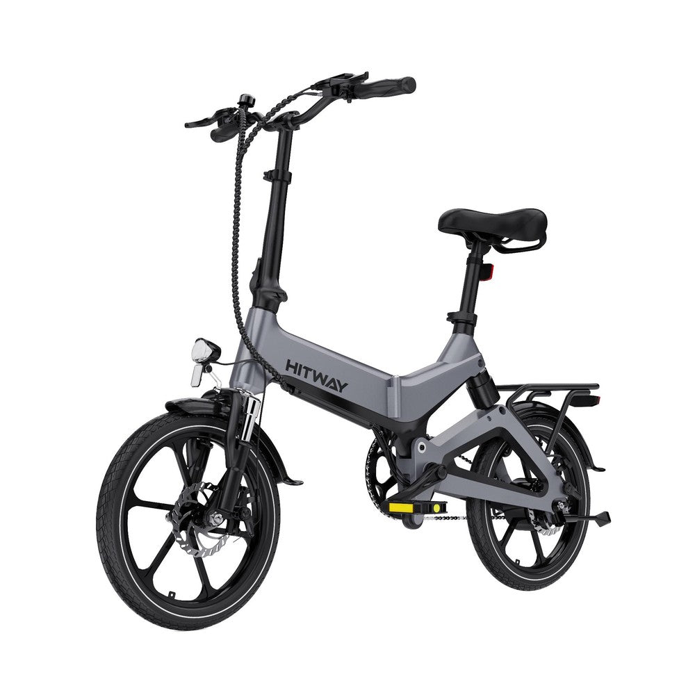 Gray Hitway electric bike on a white background