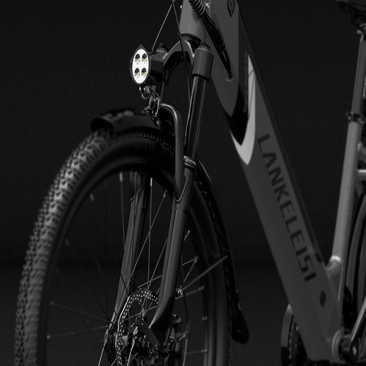 Close-up of a bicycle with a dark background