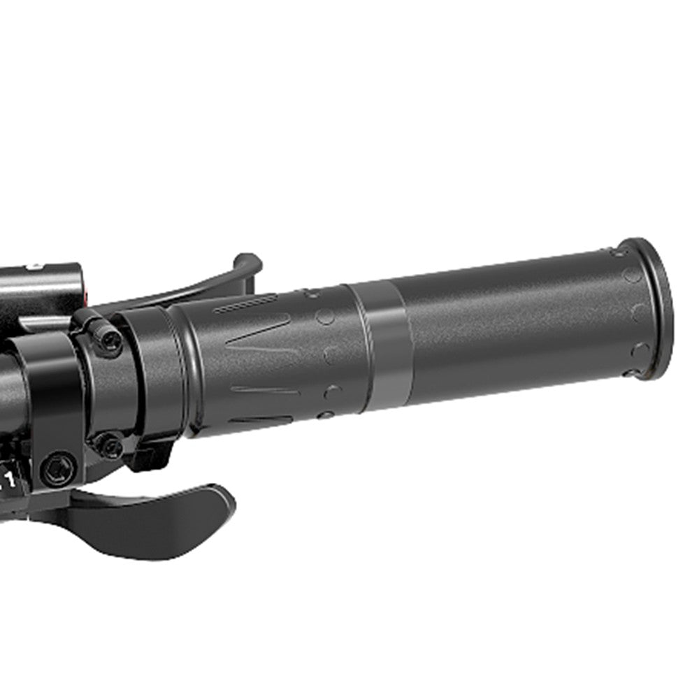 Black rifle scope on a white background