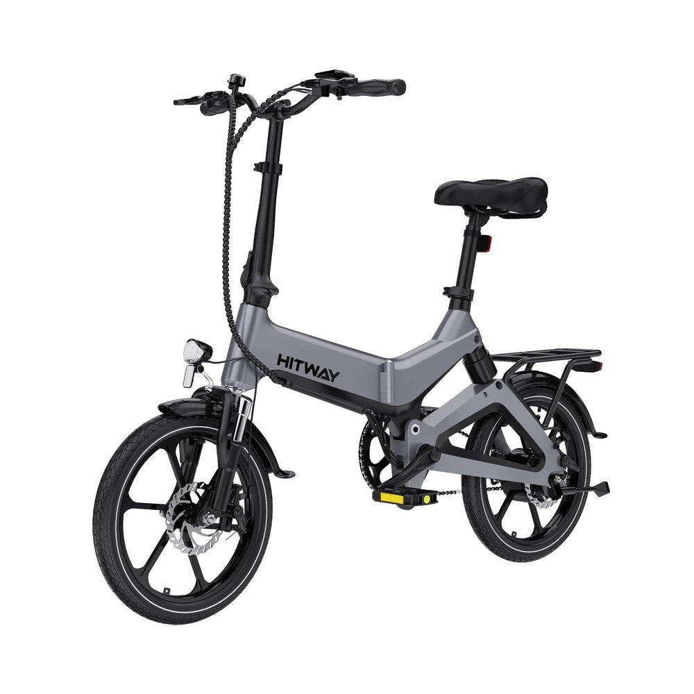 Gray Hitway electric bike on a white background
