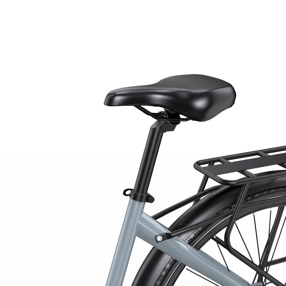 Bicycle seat and rack on a white background