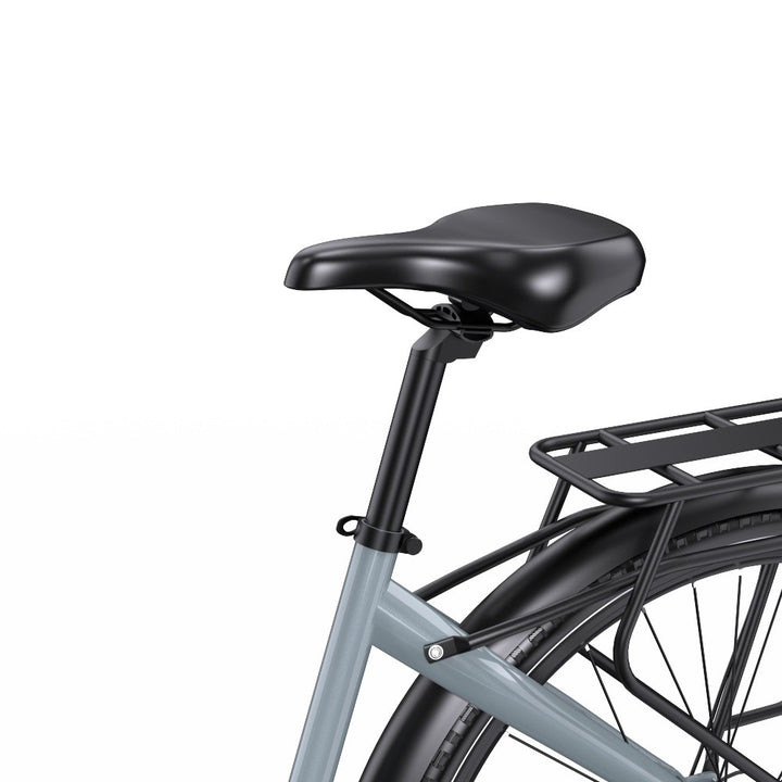 Bicycle seat and rack on a white background