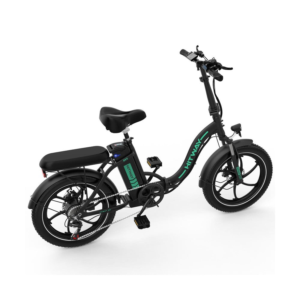 Black electric bike with visible brand name on a white background
