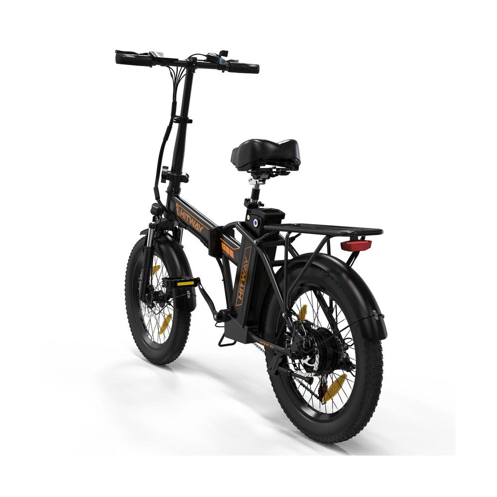 Black electric bike with visible branding on a white background