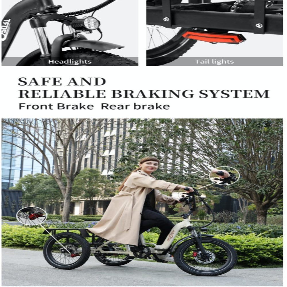 Person riding a bicycle with a focus on braking system components.
