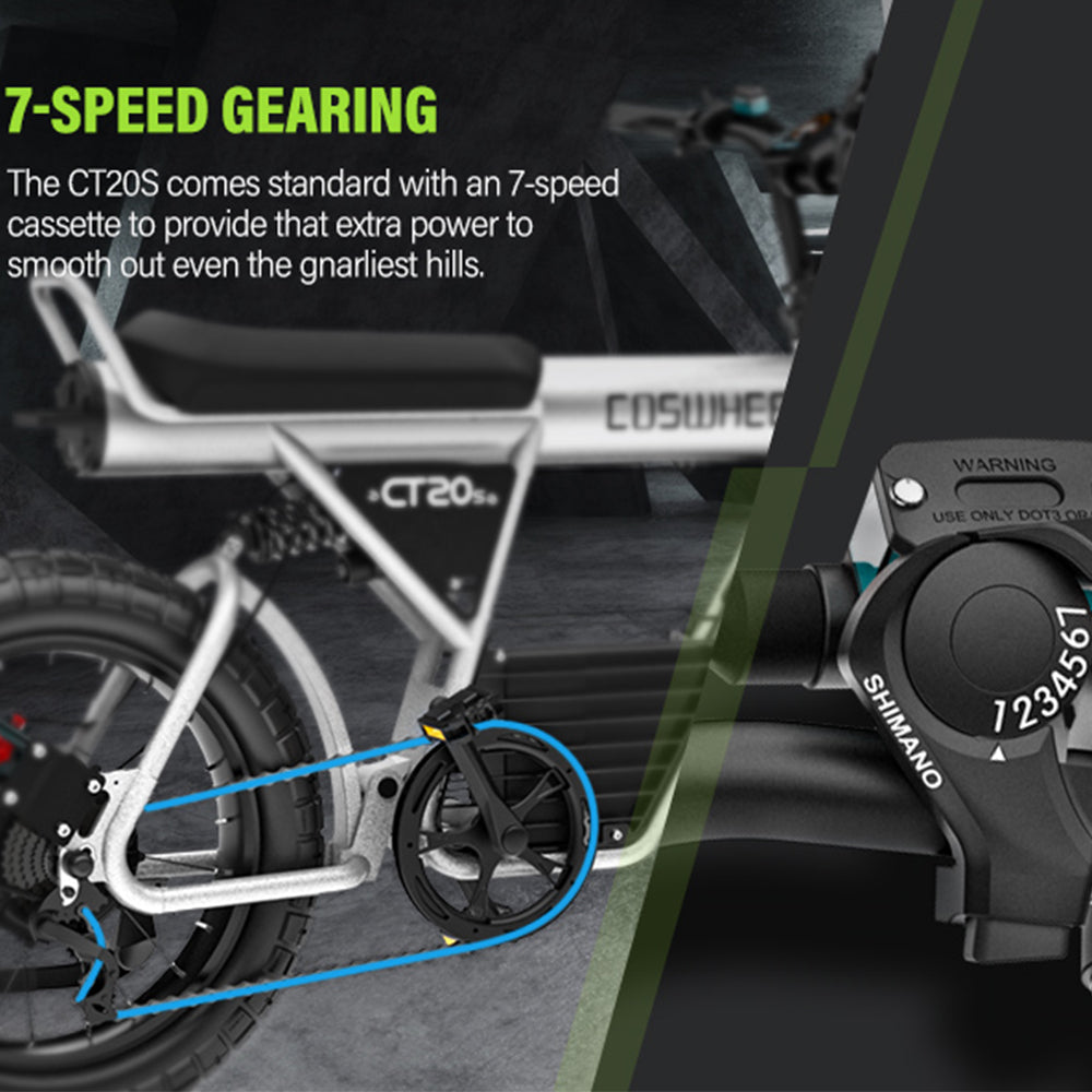 7 speed gearing ebike coswheel