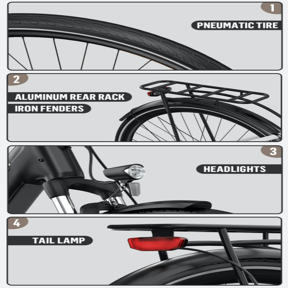 Diagram of bicycle components with labeled parts.