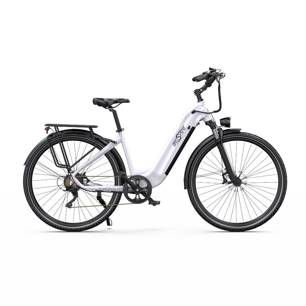 White electric bicycle on a white background