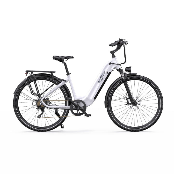 White electric bicycle on a white background