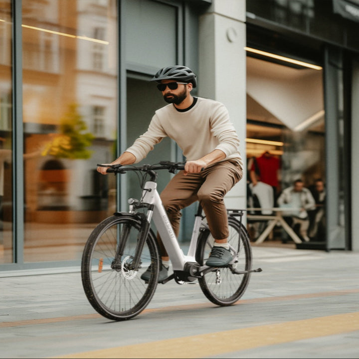 "DUO OT07 Electric Bike in Matte Black, a high-performance urban & off-road e-bike with durable aluminum alloy body and hydraulic disc brakes."