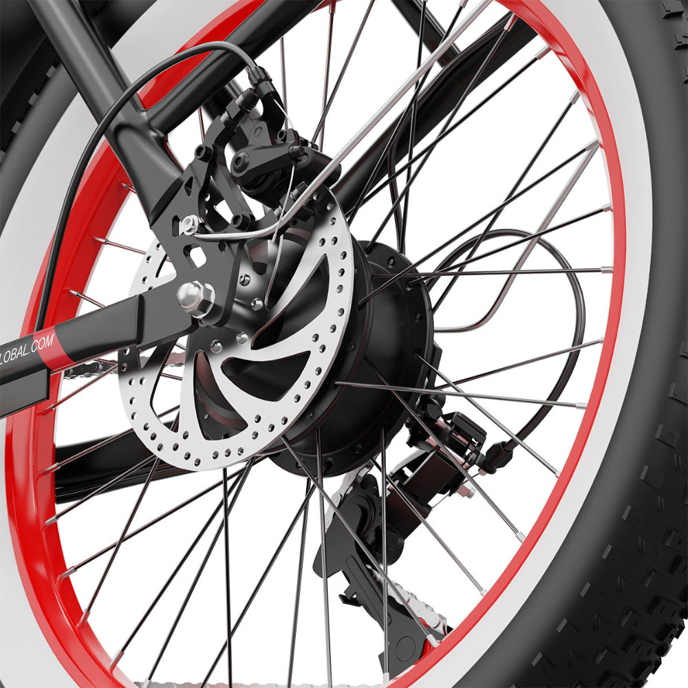 "DUO OT16-2 Folding Electric Bike in black color with 20-inch iron frame, LCD display and front & rear lights"