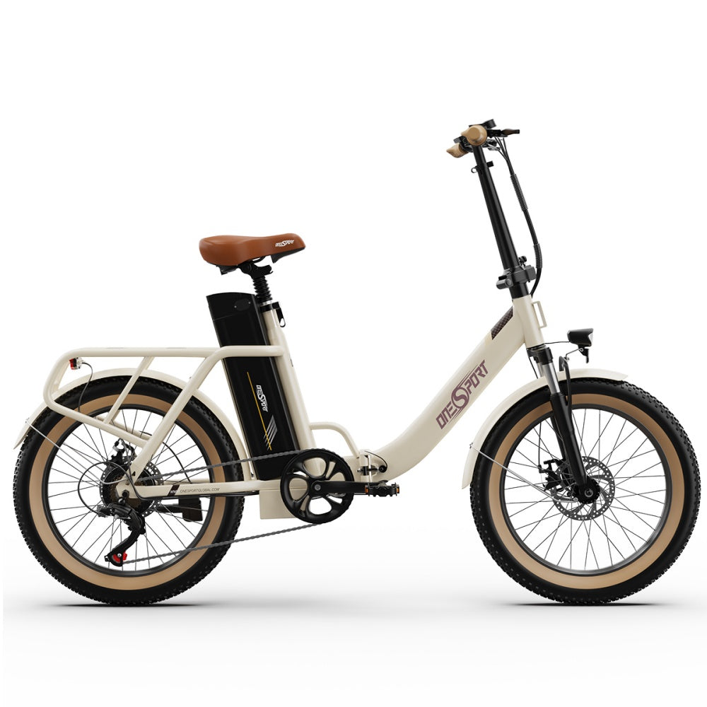 "DUO OT16-2 Folding Electric Bike in black color with LCD display and front/rear lights."