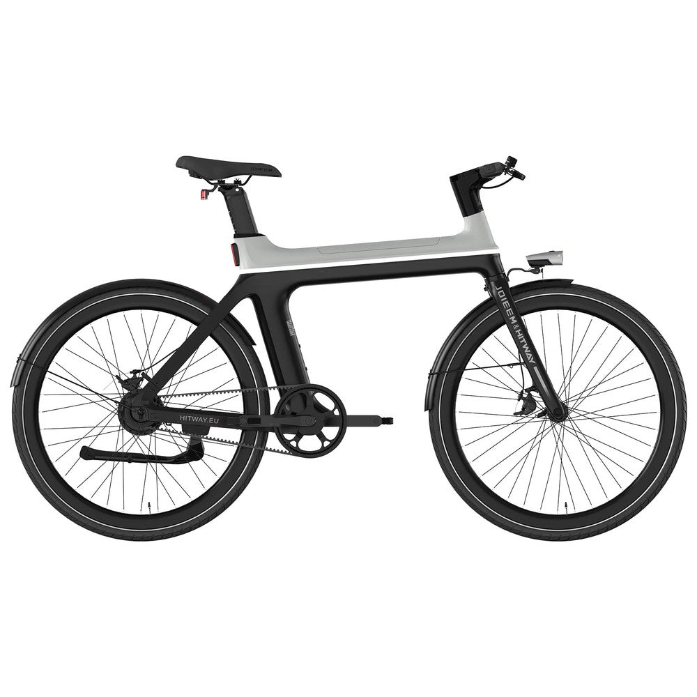 Black and gray bicycle on a white background