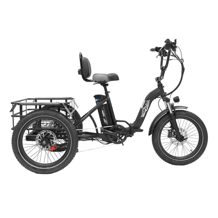 "DUO OT30 Electric Trike with 500W motor, 3-wheel stability and foldable design for urban commuting and cargo transportation"
