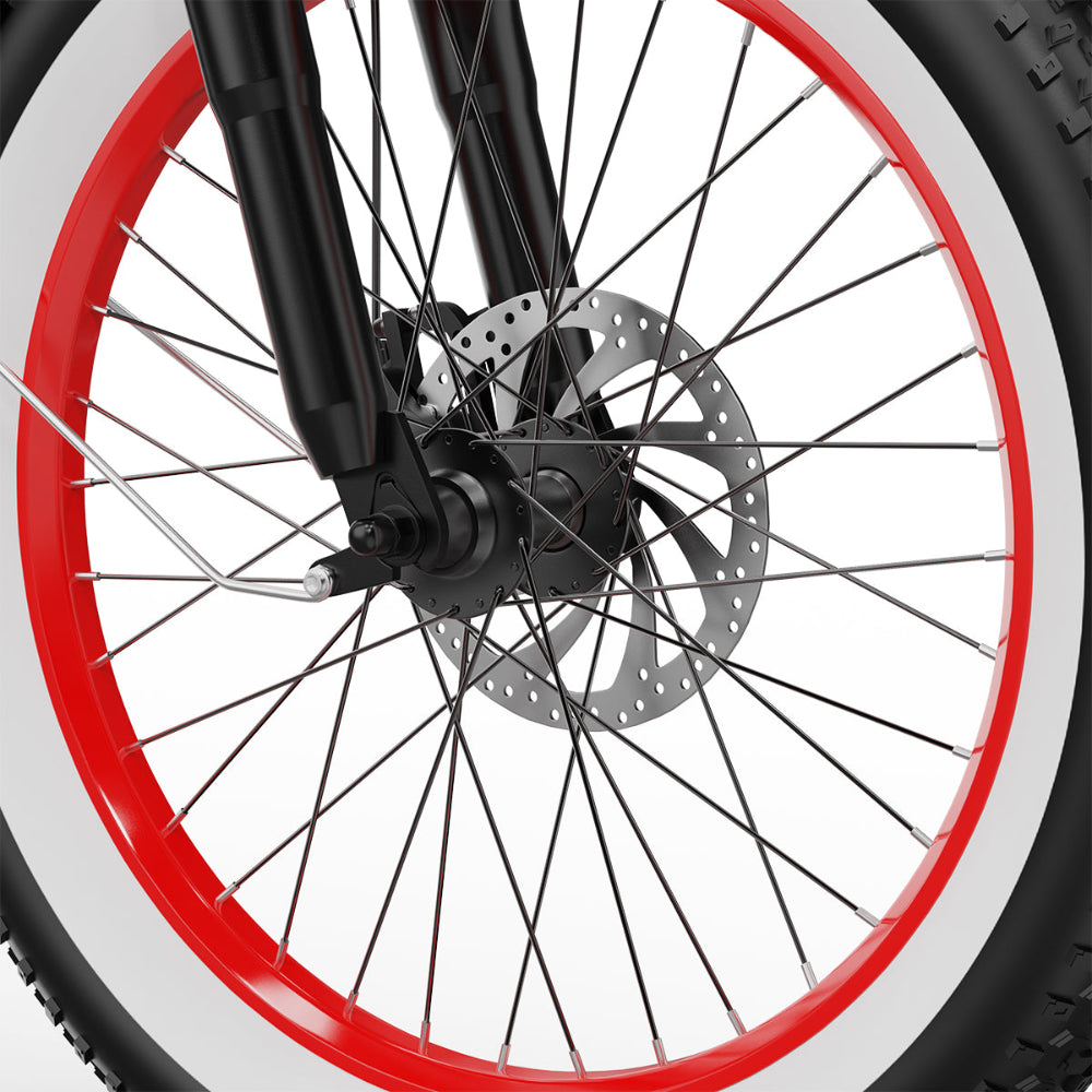 "DUO OT16-2 Folding Electric Bike in black with 20-inch frame, LCD display, and front and rear lights"