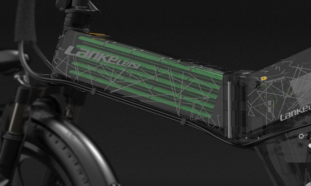 Bicycle with a green and black Lankester frame on a dark background