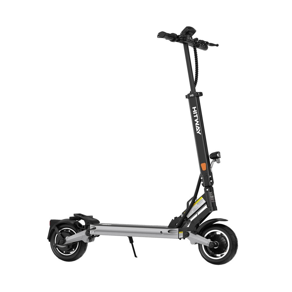 Foldable electric scooter with 'Hitway' branding on a white background
