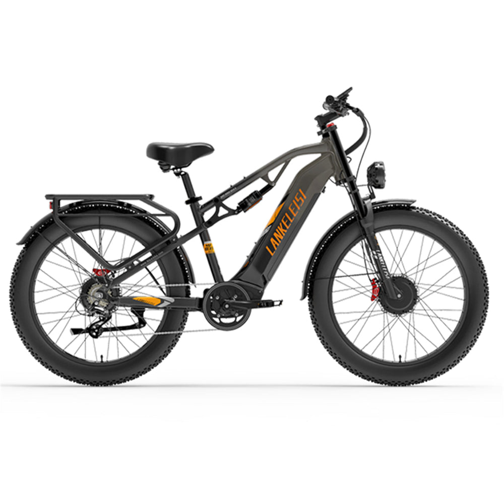 Elektrische fiets met 'Lankeleisi' merk op een witte achtergrond