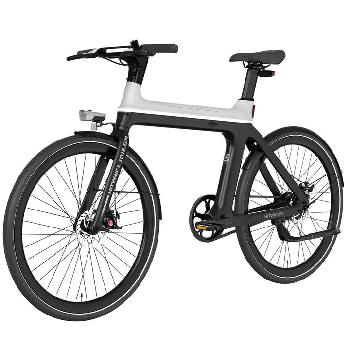 Black and white bicycle on a white background