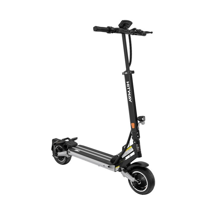 Black and silver scooter with 'HITWAY' branding on a white background