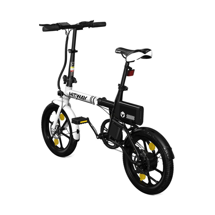 Black electric bike with 'HITWAY' branding on a white background