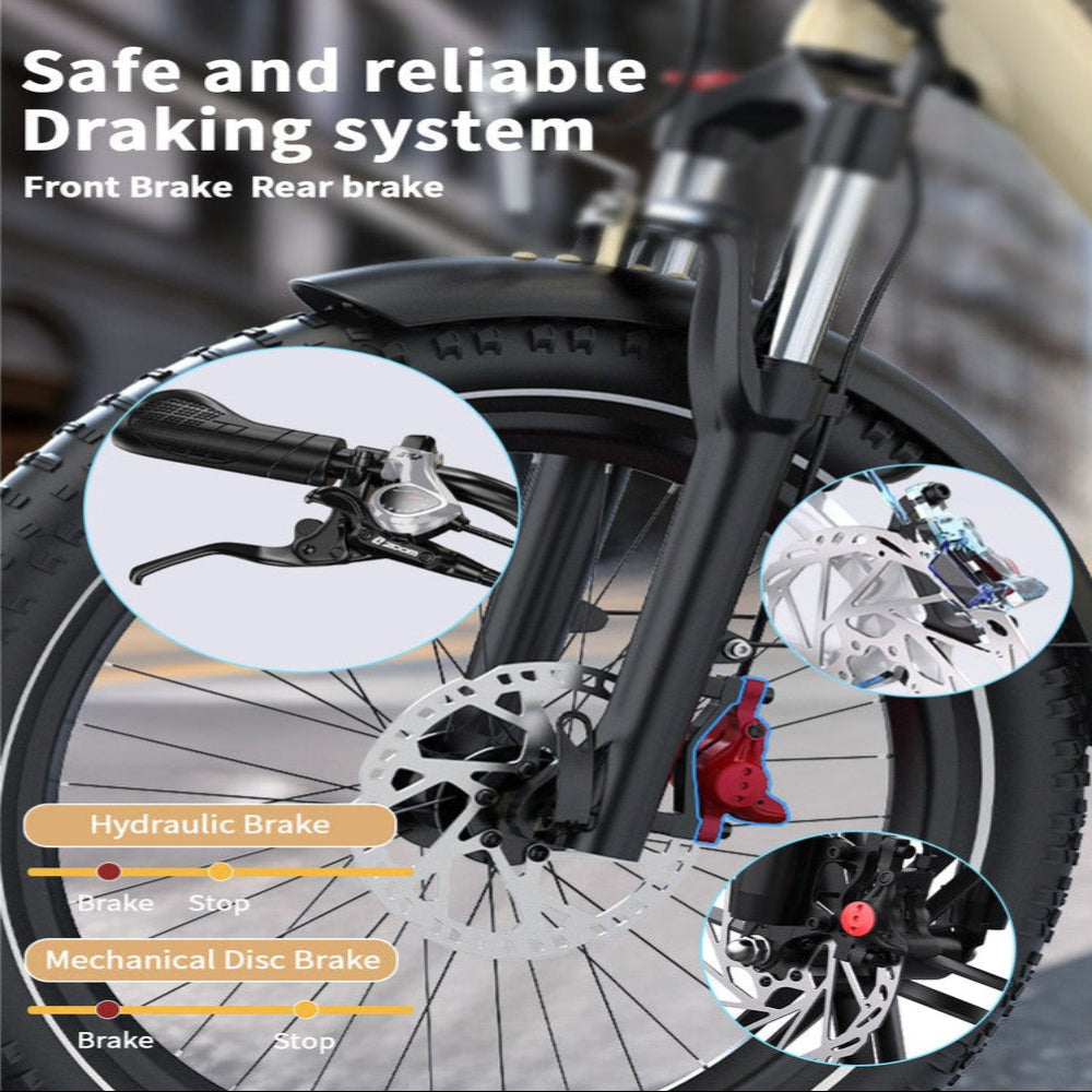 Bicycle with brake system components highlighted, emphasizing safe and reliable braking.
