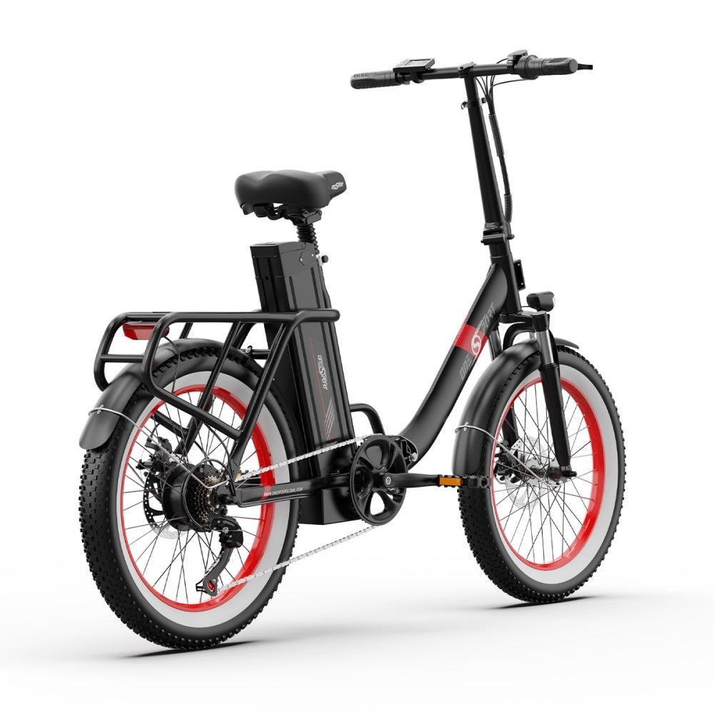 "DUO OT16-2 Folding Electric Bike in black color with 20-inch folding frame and LCD display"