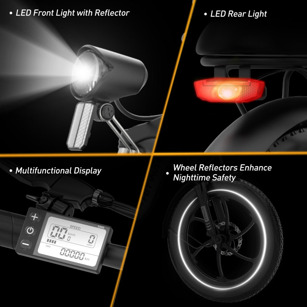 led front light led rear light ebike