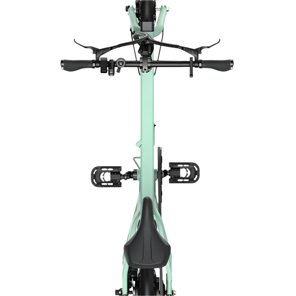 Mintgroene fiets op witte achtergrond