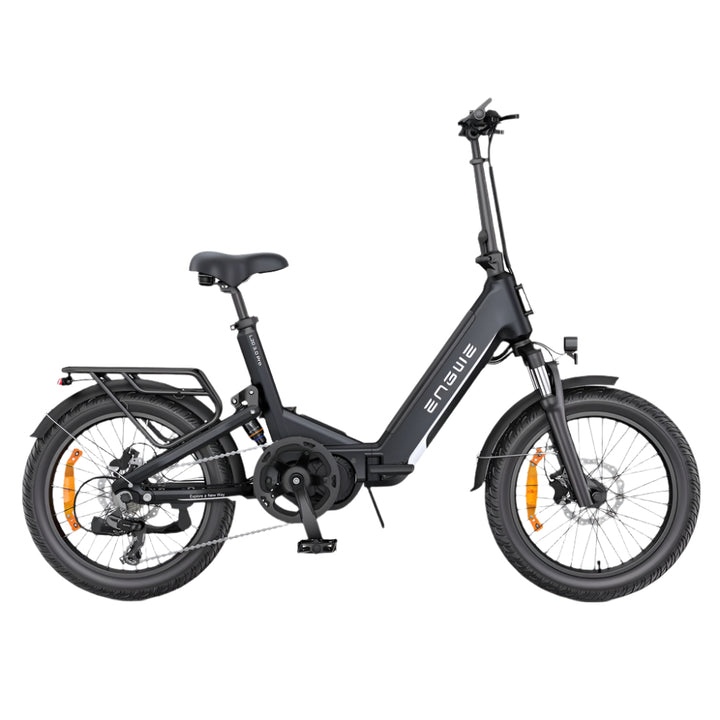 Black electric bike with 'ENGWE' branding on a white background