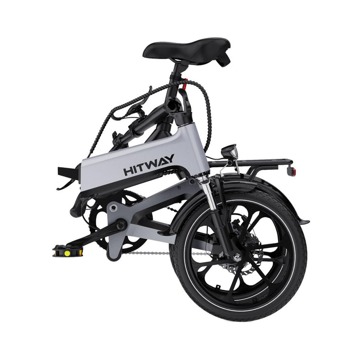 Gray Hitway electric bike on a white background