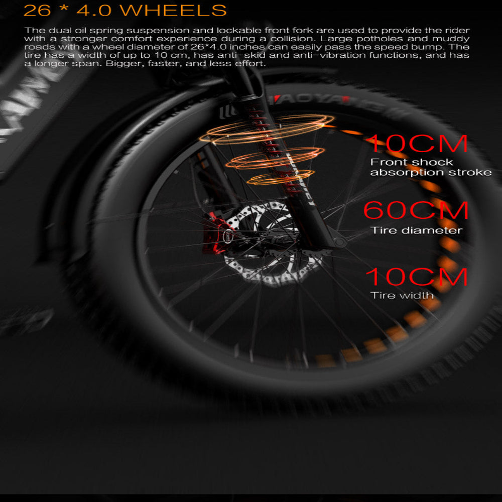 Close-up of a bicycle wheel with technical specifications on a dark background