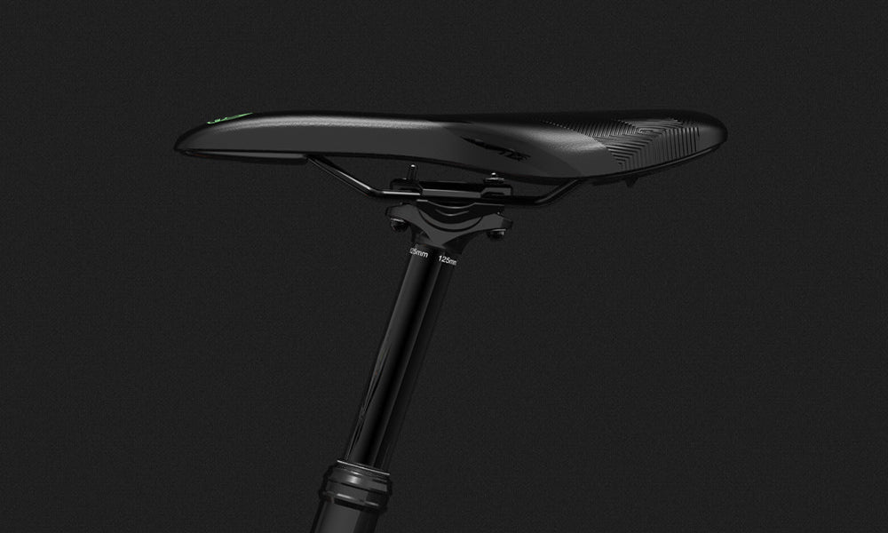 Bicycle seat post with a black background