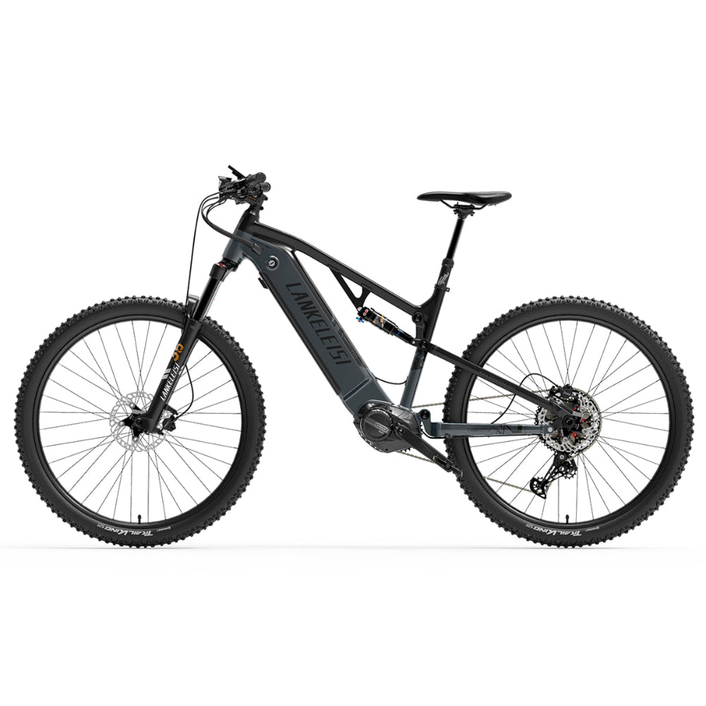 Black mountain bike on a white background