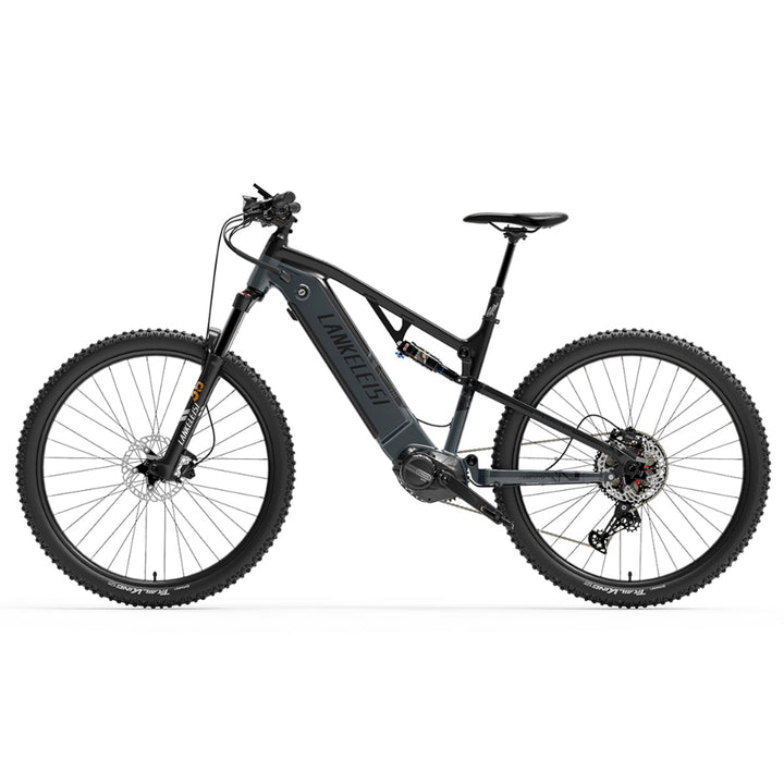 Black mountain bike on a white background