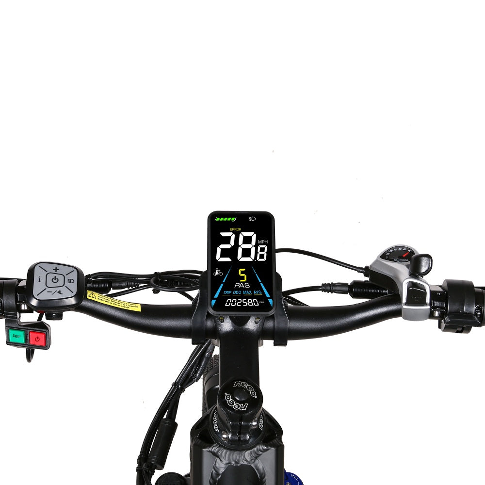 "High-performance SAM XD26-II electric mountain bike with 750W motor and 48V battery, suitable for all terrains."
