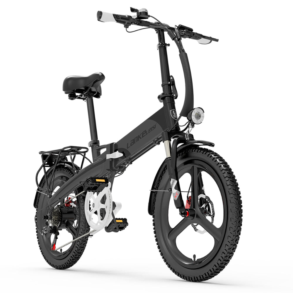 Black electric bike on a white background